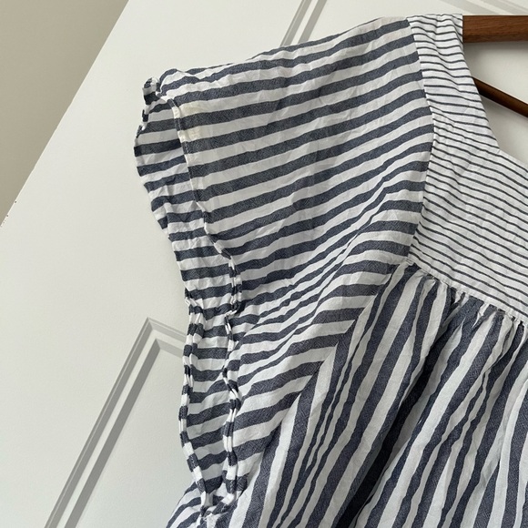 Madewell women's striped butterfly sleeve tweed short sleeve cotton (s) - Picture 4 of 9